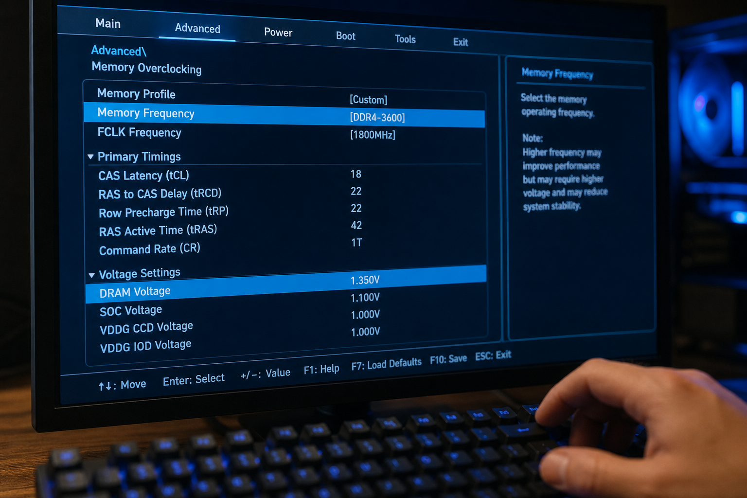 Réglage XMP overclocking